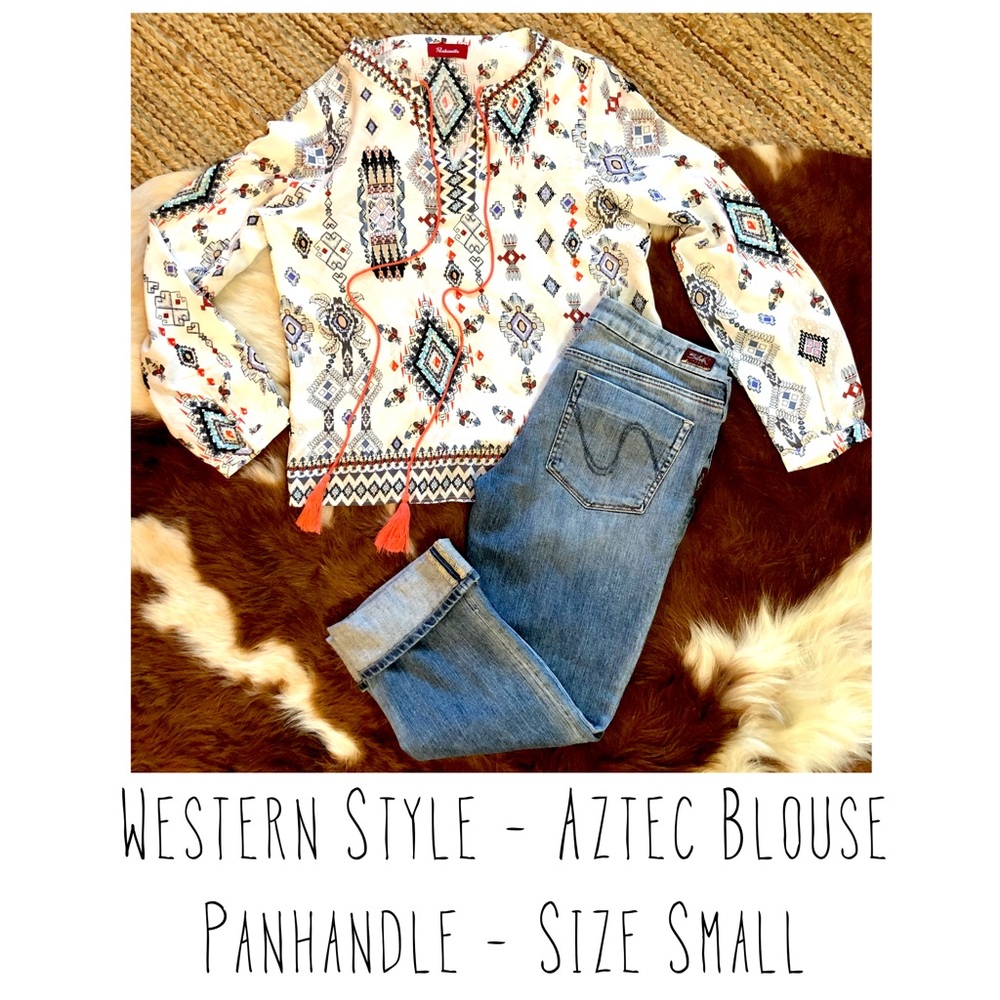 Panhandle Aztec Blouse Size Small